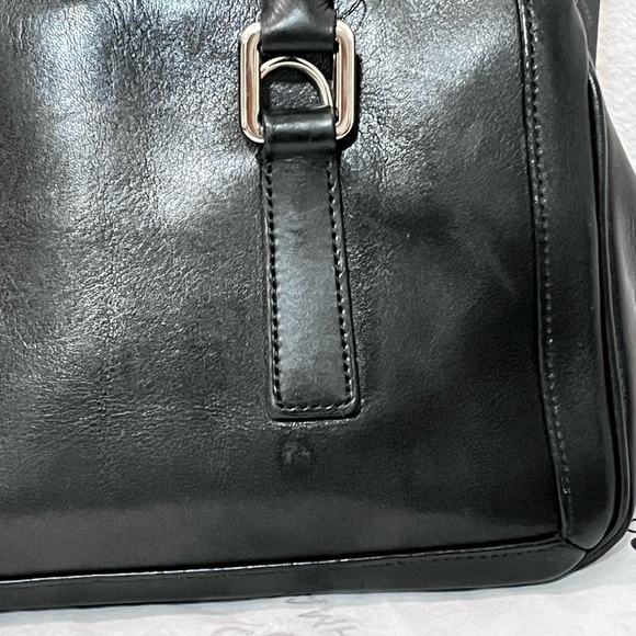 COACH ‘BONNIE’ VINTAGE BLACK GENUINE LEATHER SATCHEL BAG - Picture 7 of 15